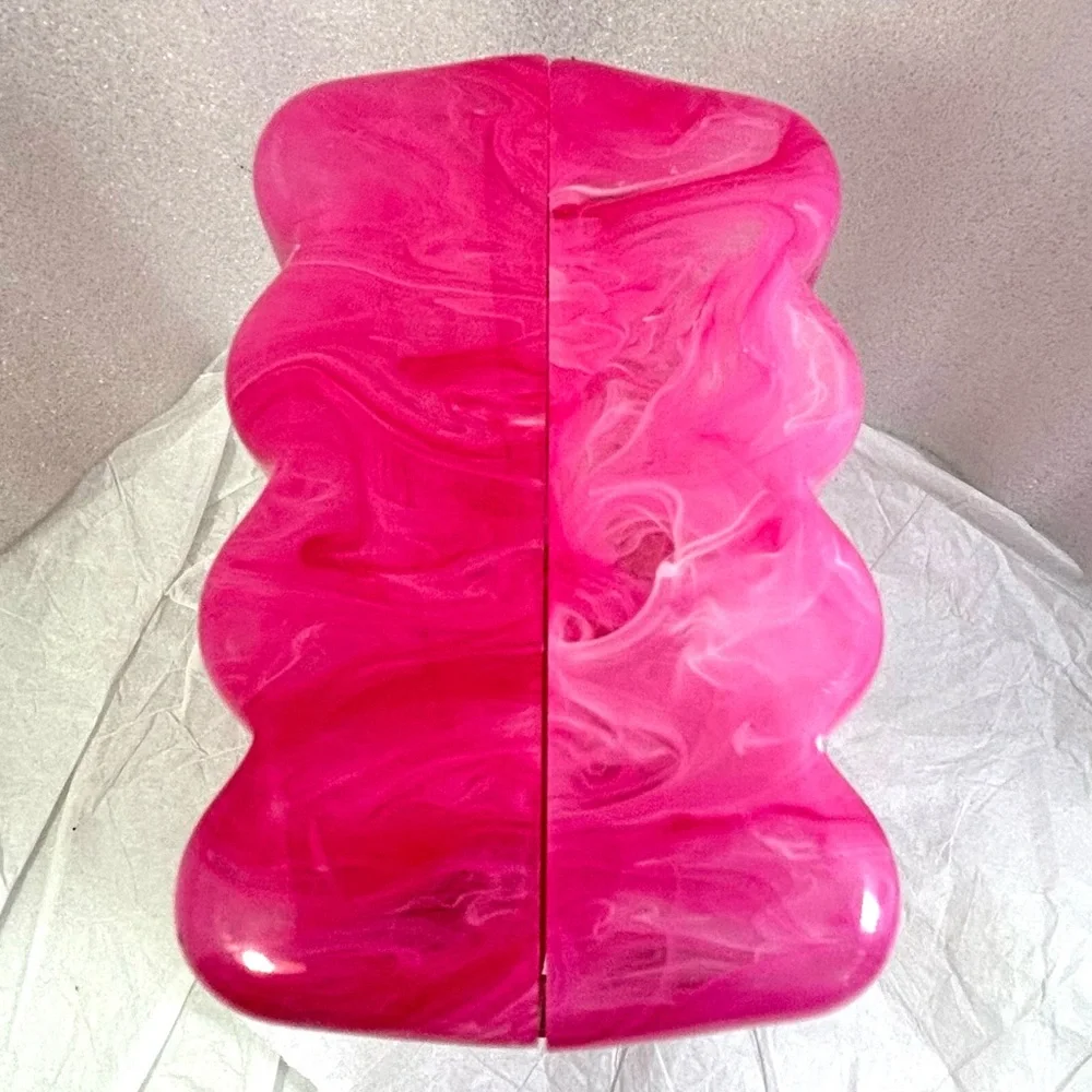 cult gaia Pink Marbled Enid Box Clutch
